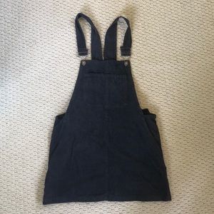 Black Corduroy Overall Dress